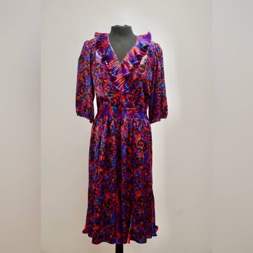 ASSORTI Floral V-Neck Dress in Red and Blue Size M